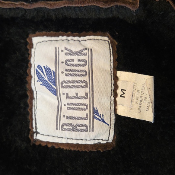 Blue Duck Brown Suede & Black Shearling Coat-M - Picture 6 of 6